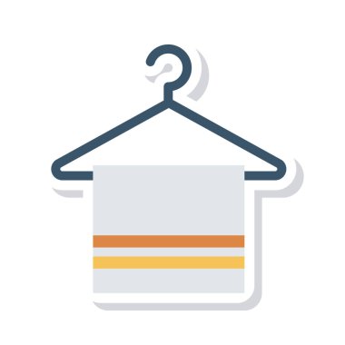 bez askı beyaz arka plan üzerinde izole sarı ve gri renklerde düz simgesini