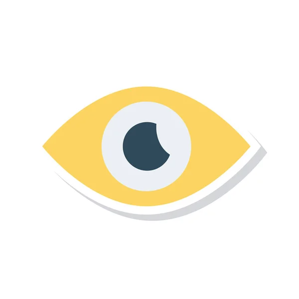 Lidské Oko Ploché Ikony Barvách Žluté Šedé Izolovaných Bílém Pozadí — Stockový vektor