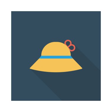 hasır şapka simge vektör çizim 