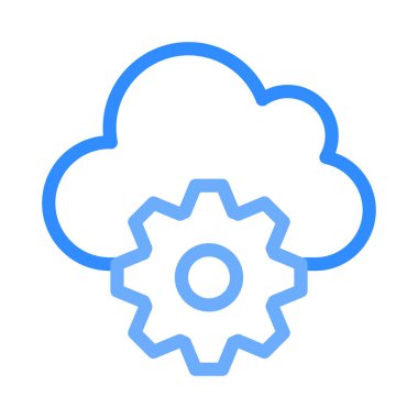 Dişli ve bulut simge vektör çizim 