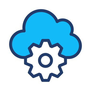 Dişli ve bulut simge vektör çizim 