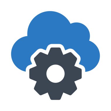 Dişli ve bulut simge vektör çizim 