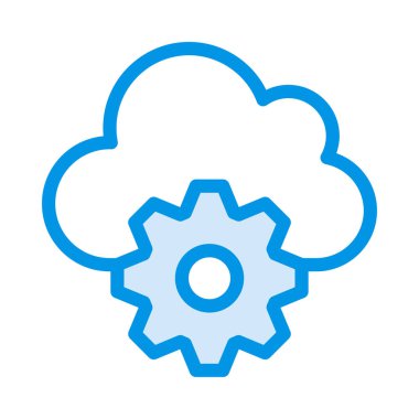 Dişli ve bulut simge vektör çizim 