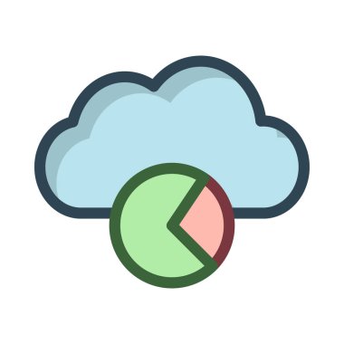 Bulut simgesi vektör illüstrasyonu 