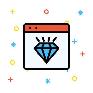 Renkli düz beyaz arka plan üzerinde izole web simgesi 