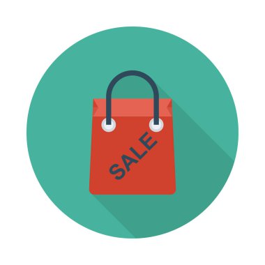 Alışveriş poşeti ikon vektör illüstrasyonu 