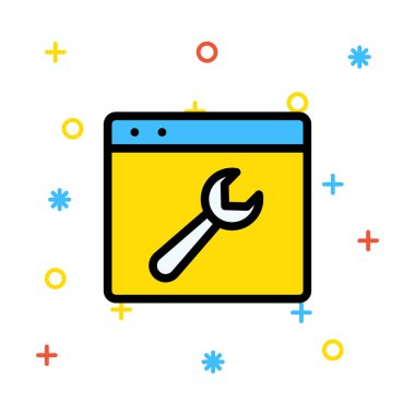 Renkli düz beyaz arka plan üzerinde izole web simgesi 