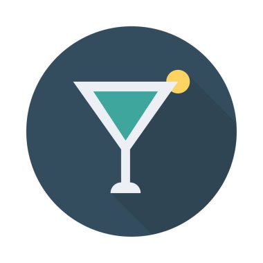 Kokteyl ikonu vektör illüstrasyonu  