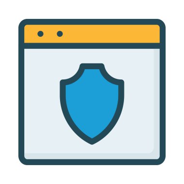 kalkan ikon vektör illüstrasyonu 