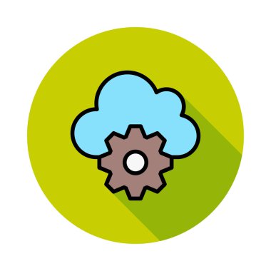 Dişli ve bulut simge vektör çizim 