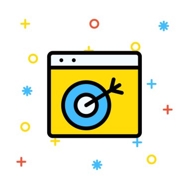 Renkli düz beyaz arka plan üzerinde izole web simgesi 