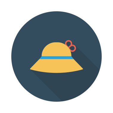 hasır şapka simge vektör çizim 