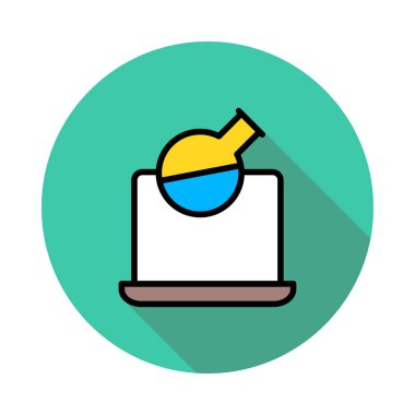 Beyaz arka plan üzerinde izole renkli düz simgesi 