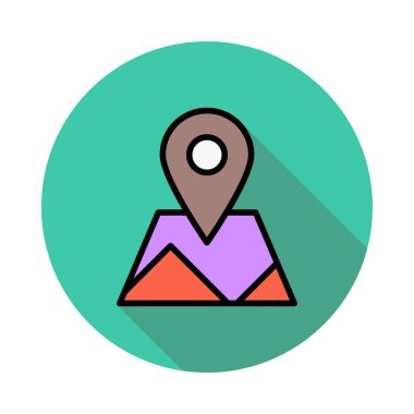 Beyaz arka plan üzerinde izole renkli düz simgesi 