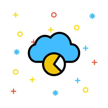 Bulut simgesi vektör illüstrasyonu 