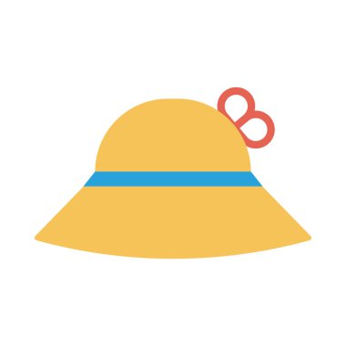 hasır şapka simge vektör çizim 