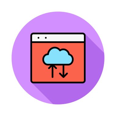 Beyaz arka plan üzerinde izole renkli düz simgesi 