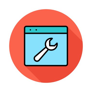 Beyaz arka plan üzerinde izole renkli düz simgesi 