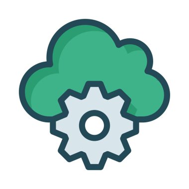 Dişli ve bulut simge vektör çizim 