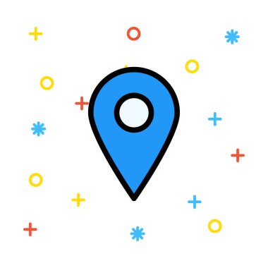 Beyaz arka plan üzerinde izole renkli düz simgesi 