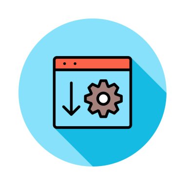 Beyaz arka plan üzerinde izole renkli düz simgesi 