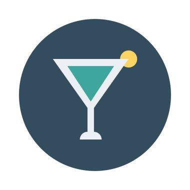 Kokteyl ikonu vektör illüstrasyonu  