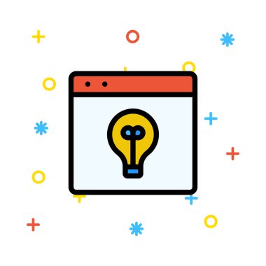 Beyaz arka plan üzerinde izole renkli düz simgesi 