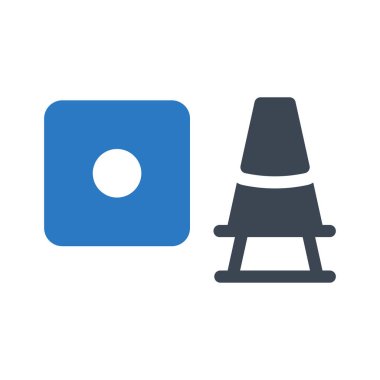 blok koniler düz simgesi beyaz arka plan, vektör, illüstrasyon izole