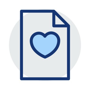 kalp kart simge vektör çizim 