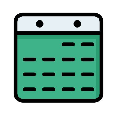 Takvim simgesi vektör illüstrasyonu 