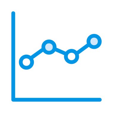 analitik grafik düz simgesi beyaz arka plan üzerinde izole 