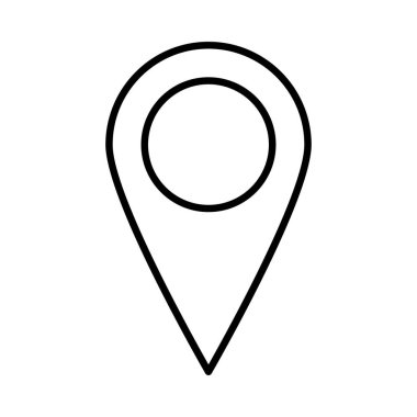 işaretçi düz simgesi beyaz arka plan üzerinde izole