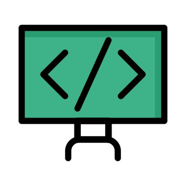 bilgisayar hattı simge vektör çizim 