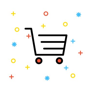 alışveriş sepeti düz simgesi, vektör