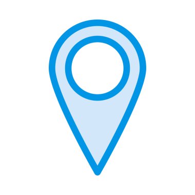 Navigasyon harita işaretçi düz simgesi beyaz arka plan, vektör, illüstrasyon izole 