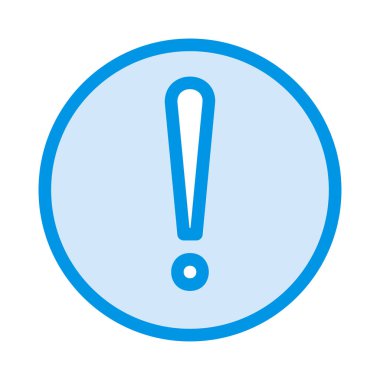 ünlem uyarı işareti düz simgesi beyaz arka plan, vektör, illüstrasyon izole