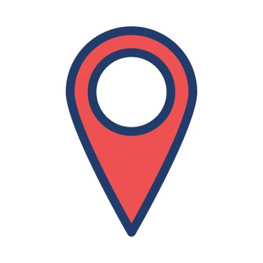 işaretçi düz simgesi beyaz arka plan üzerinde izole