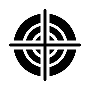 hedef düz simgesi beyaz arka plan, vektör, illüstrasyon izole