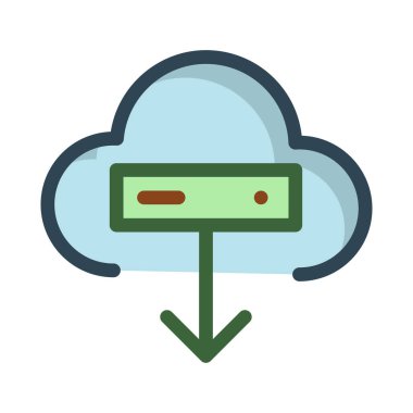 bulut bilgi işlem satırı simge vektör çizim 