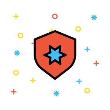 kalkan ikon vektör illüstrasyonu 