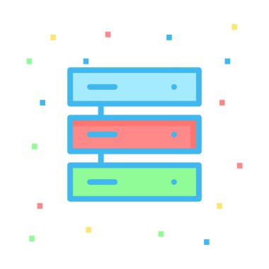 sunucu veritabanı depolama simge vektör çizim 