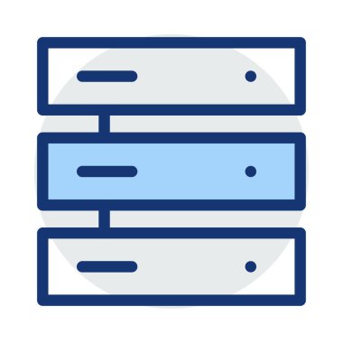 sunucu veritabanı depolama simge vektör çizim 