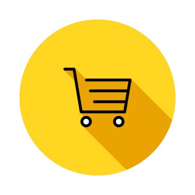 alışveriş sepeti düz simgesi, vektör