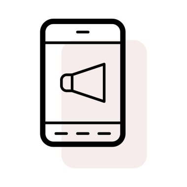 akıllı telefon hattı simge vektör çizim 