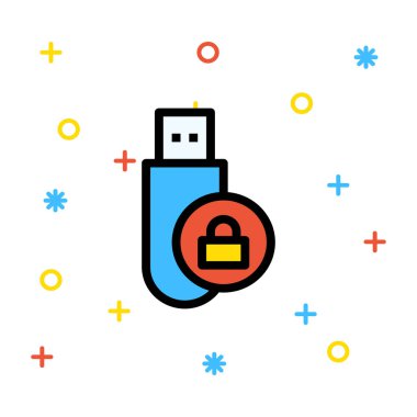 USB çizgi simge vektör çizim 