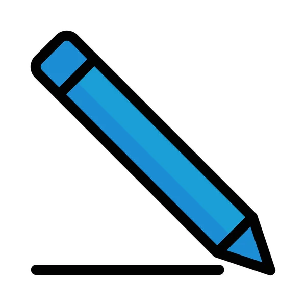 Bleistift Mit Strich Auf Weißem Hintergrund — Stockvektor
