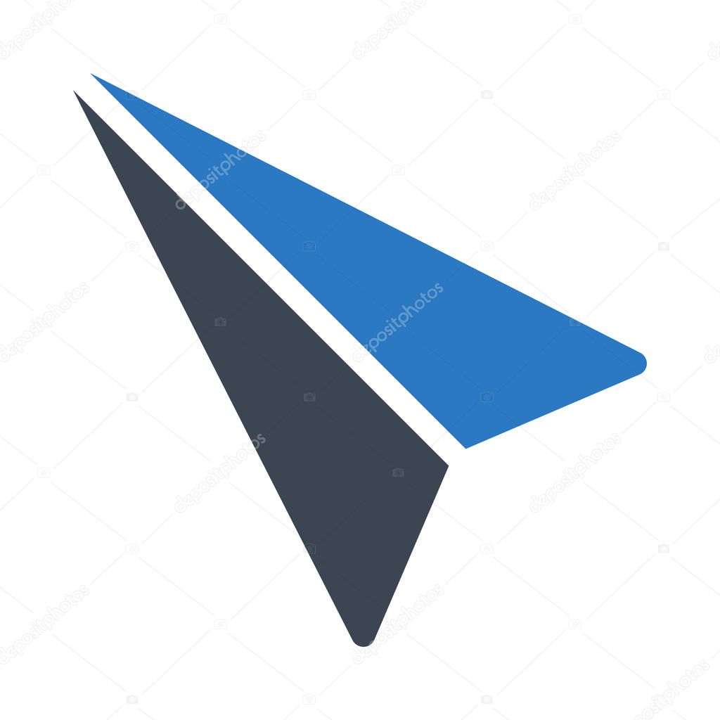 Paper plane flat style icon, vector illustration