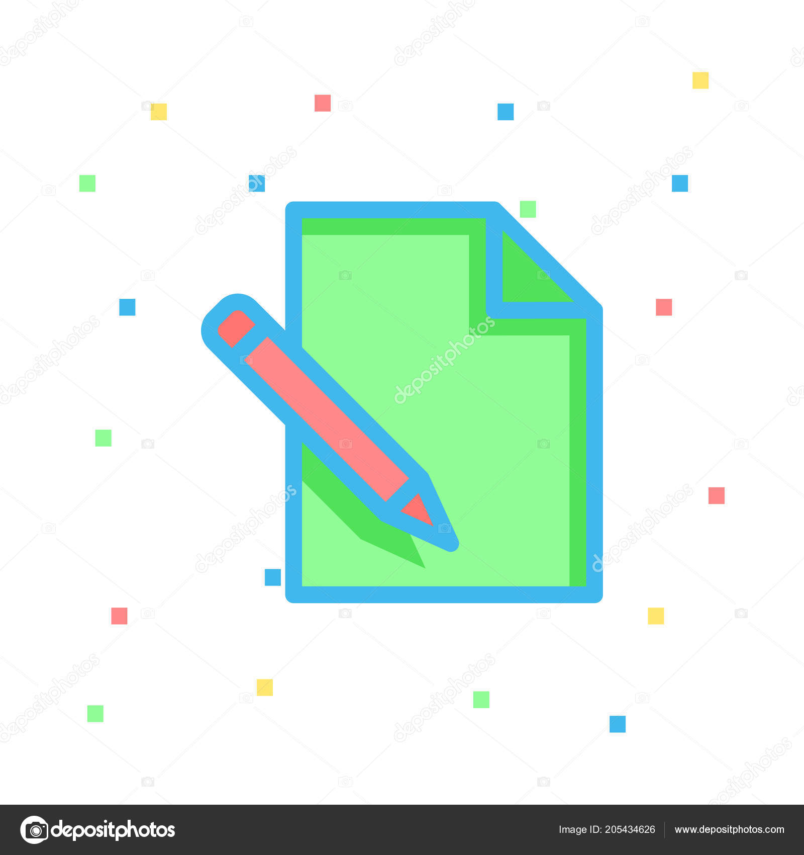 Pencil Paper Vector Illustration Stock Vector by ©dinosoftlabs 205434626