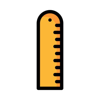 Cetvel Satırı Simge Vektörü İllüstrasyonu 