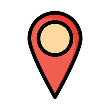 işaretçi düz simgesi beyaz arka plan üzerinde izole